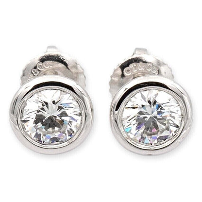 Tiffany & Co Platinum Diamond Stud Elsa Peretti Yard Bezel 0.98ct G VS2