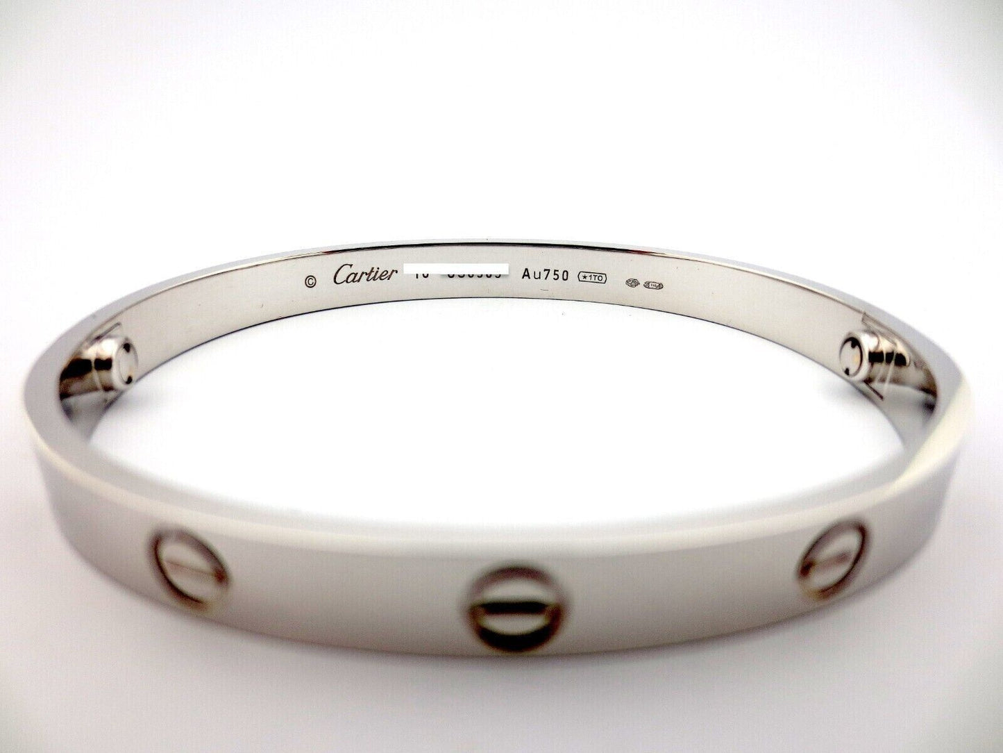 Authentic Cartier 18K White Gold Love Bracelet Bangle Size 16 NEW SCREW SYSTEM