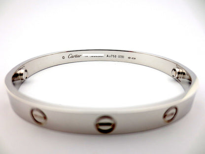 Authentic Cartier 18K White Gold Love Bracelet Bangle Size 16 NEW SCREW SYSTEM