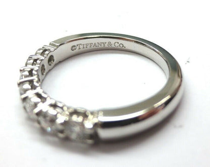 TIFFANY & CO. PLATINUM EMBRACE .57CT DIAMOND 3MM SHARED SETTING WEDDING BAND 7