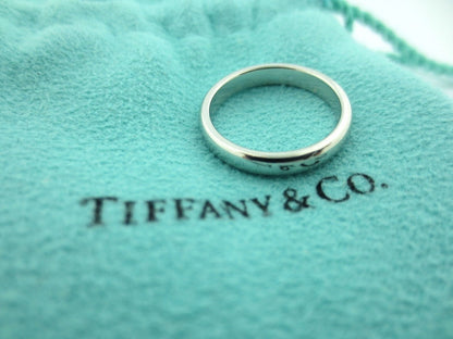 Tiffany & Co Platinum Classic Lucida Wedding Engagement Band Ring 3mm Size 4.5