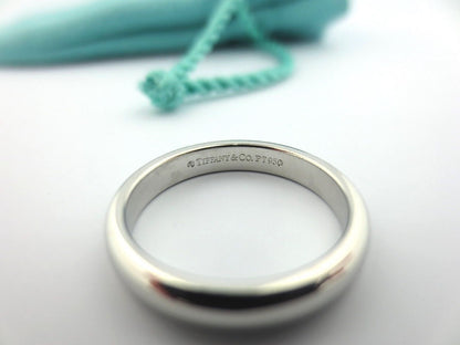 Tiffany & Co Platinum Classic Lucida Wedding Engagement Band Ring 3mm Size 4.5