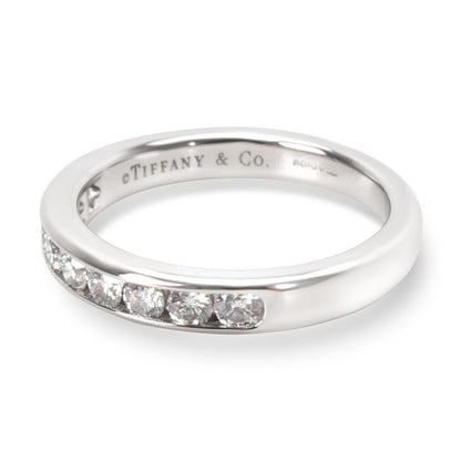 Tiffany & Co. Platinum Shared Channel Set .24ct Diamond Wedding Band Ring 4