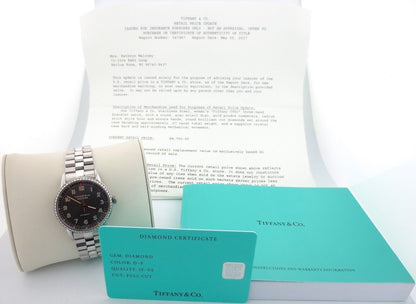 Tiffany & Co. CT60 Stainless Steel Diamonds Gray Soleil Dial with Box & Papers