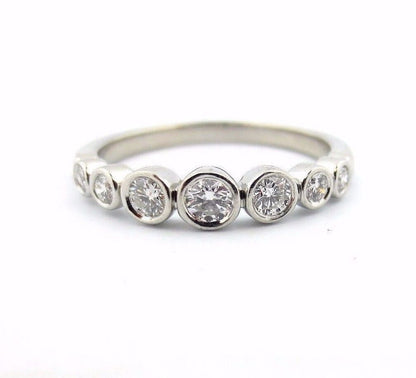 Tiffany & Co Platinum Jazz Graduated Diamond Band Ring .31CT Size 6.5