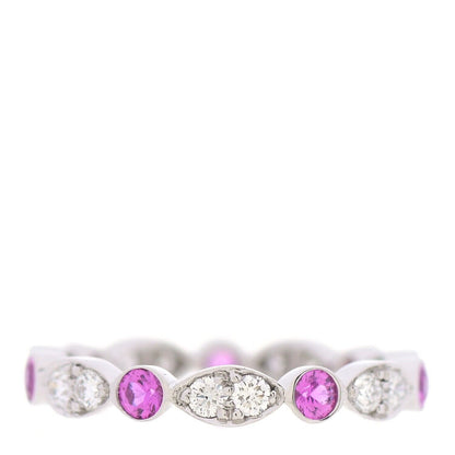 Tiffany & Co. Platinum Swing Jazz Ring Band with Diamonds and Pink Sapphires 5