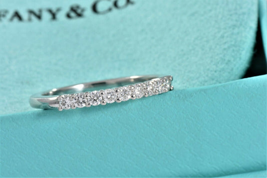 Tiffany & Co. Platinum Embrace .27ct Diamond 2.2mm Shared Wedding Band Ring 5