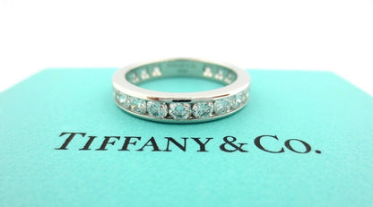 Tiffany & Co. Platinum 3.9mm 1.89ct Diamond Eternity Wedding Band Ring Size 6