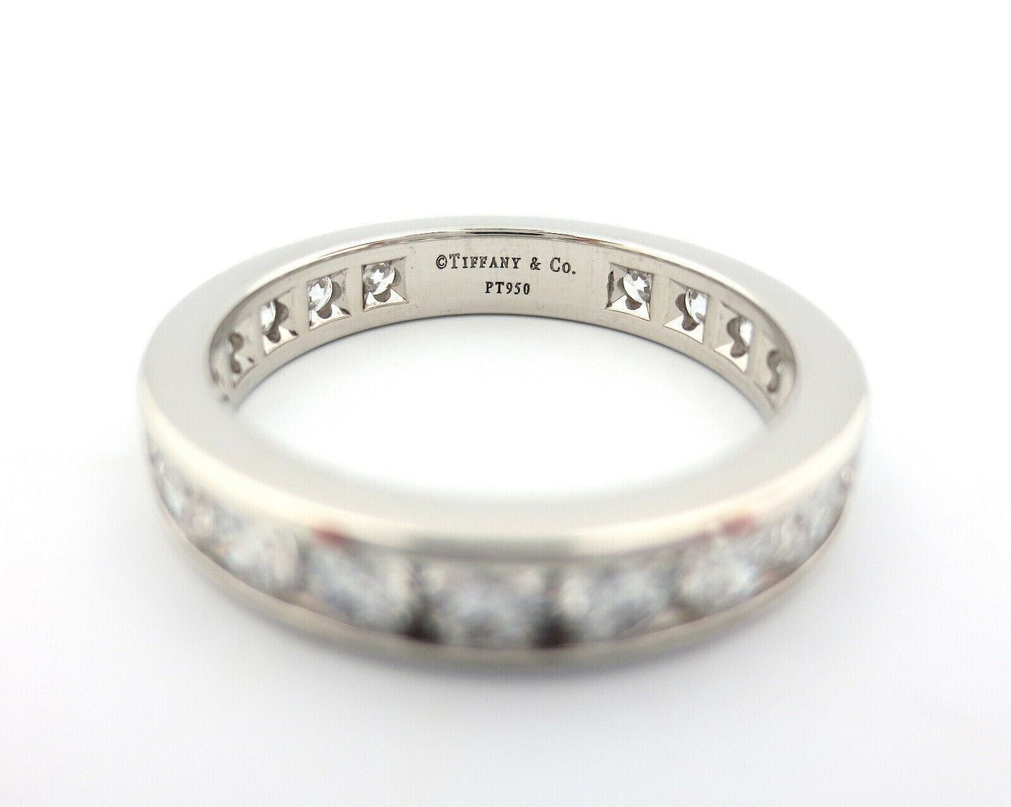 Tiffany & Co. Platinum 3.9mm 1.89ct Diamond Eternity Wedding Band Ring Size 6