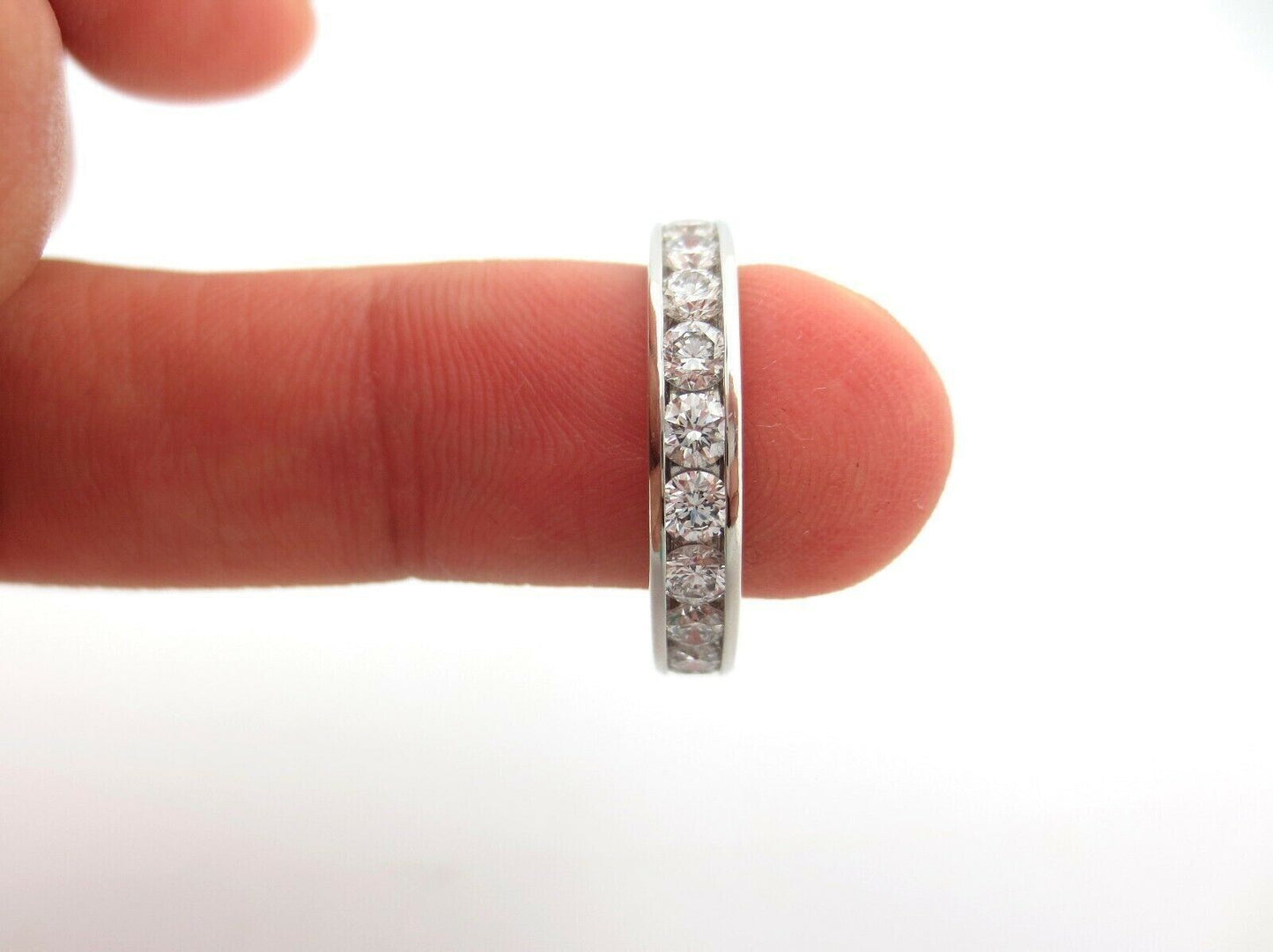 Tiffany & Co. Platinum 3.9mm 1.89ct Diamond Eternity Wedding Band Ring Size 6.5