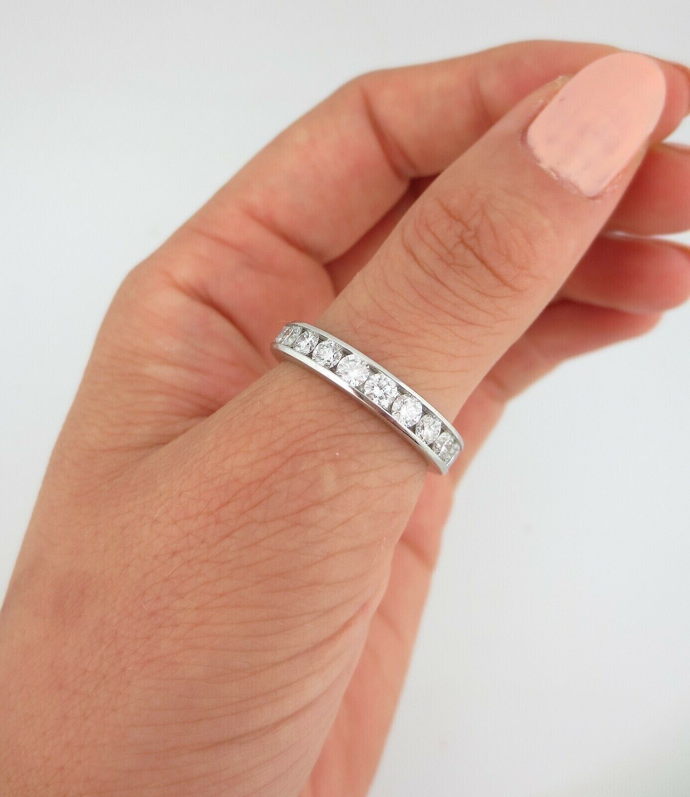 Tiffany & Co. Platinum 3.9mm 1.89ct Diamond Eternity Wedding Band Ring Size 6.5