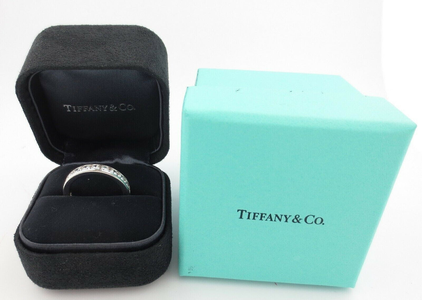 Tiffany & Co. Platinum 3.9mm 1.89ct Diamond Eternity Wedding Band Ring Size 5