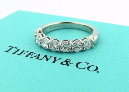 Tiffany & Co. Platinum Embrace .91ct Diamond 3.5mm Shared Wedding Band Ring 4.5