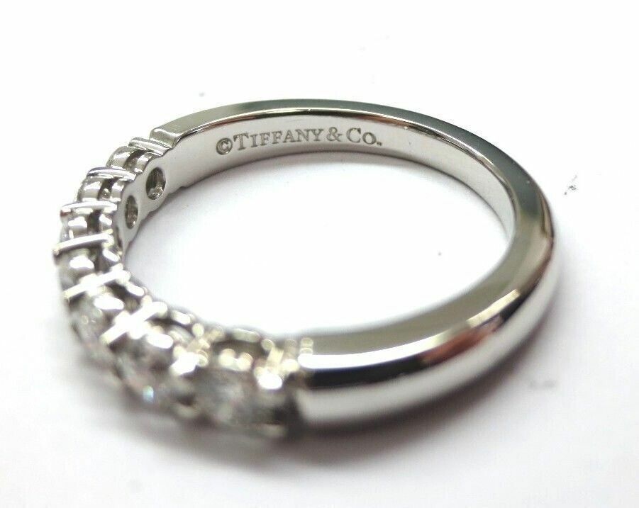 Tiffany & Co. Platinum Embrace .91ct Diamond 3.5mm Shared Wedding Band Ring 4.5