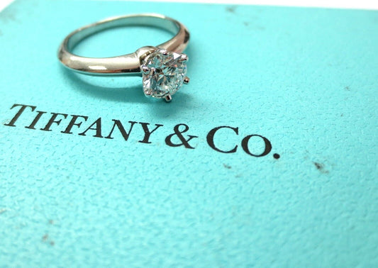 Tiffany & Co Platinum .70ct D VVS2 Round Diamond Solitaire Engagement Ring