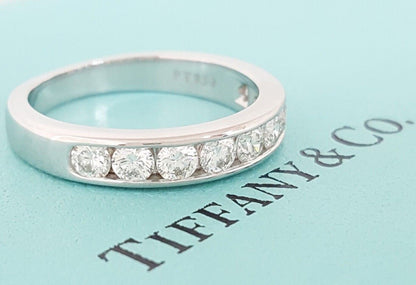 Tiffany & Co. Platinum 3.9mm 0.81ct Diamond Eternity Wedding Band Ring Size 5.5