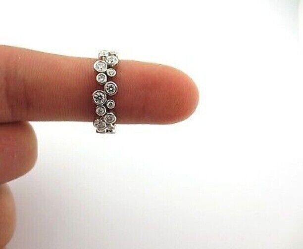 Tiffany & Co. Platinum Bubbles Diamond .96ct Eternity Wedding Band Ring Size 5