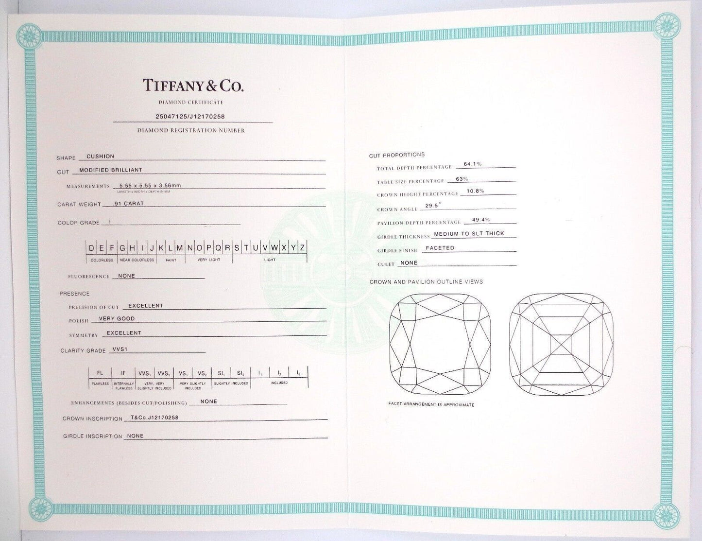 Tiffany & Co Platinum Legacy Cushion Diamond Halo Engagement Ring 1.07Ct I-VVS1