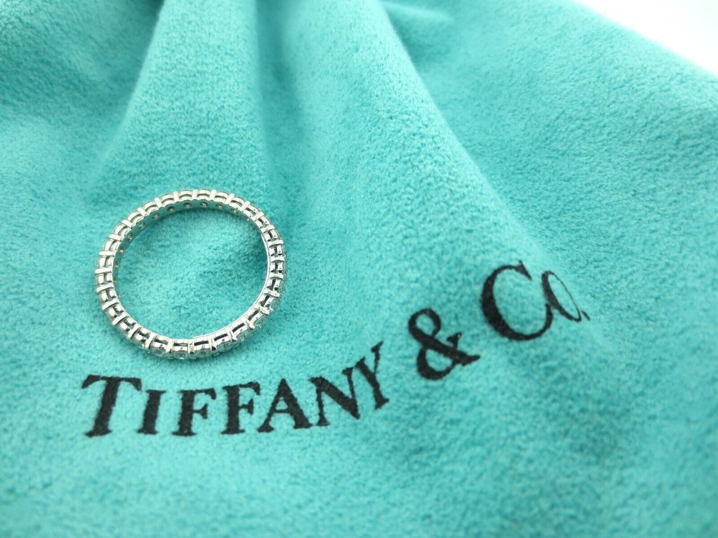 Tiffany & Co. Platinum Embrace Eternity .85ct 2.2mm Diamond Wedding Band Ring 6