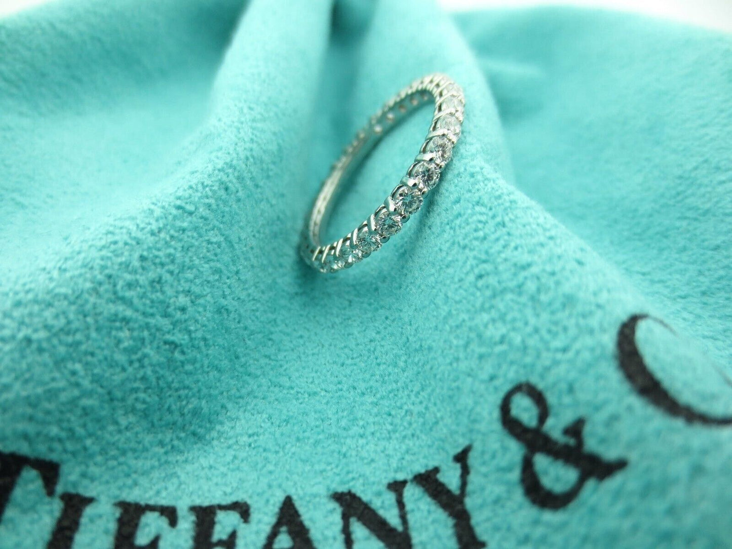 Tiffany & Co. Platinum Embrace Eternity .85ct 2.2mm Diamond Wedding Band Ring 6