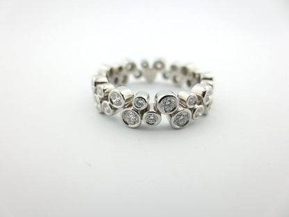 Tiffany & Co. Platinum Bubbles Diamond .96ct Eternity Wedding Band Ring Size 5.5