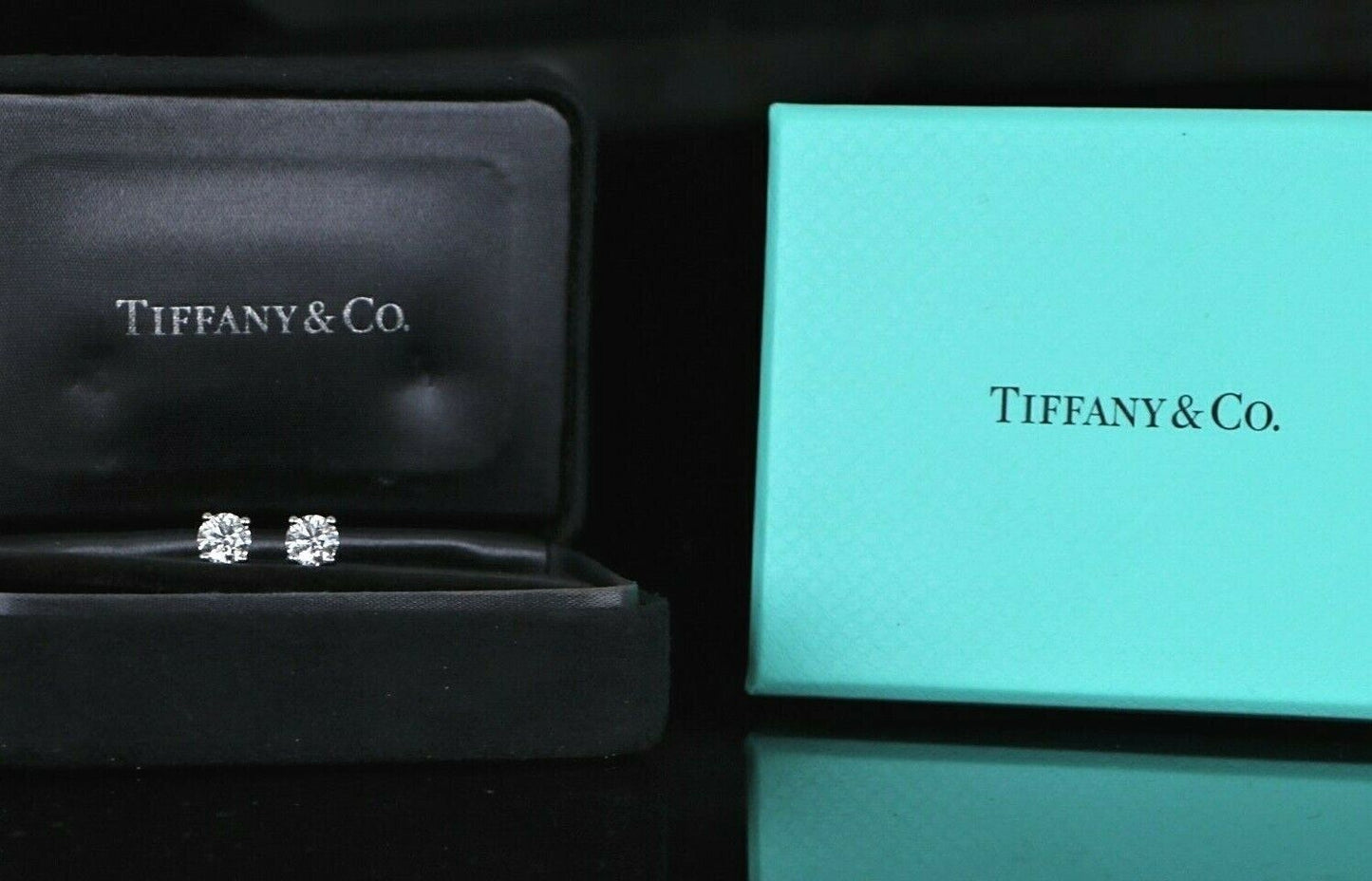 Tiffany & Co. Platinum 0.52ct G VS1 Diamond Stud Squeeze Back Earrings