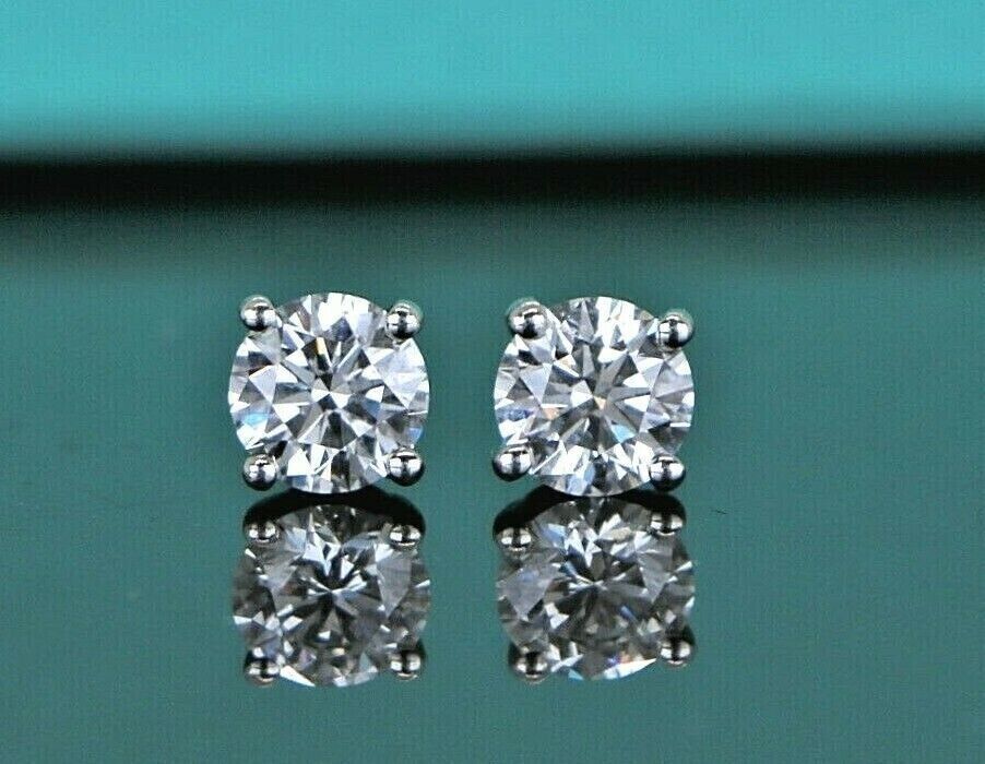 Tiffany & Co. Platinum 0.60ct I VS1 Diamond Stud Squeeze Back Earrings