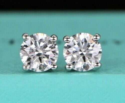 Tiffany & Co. Platinum 0.60ct I VS1 Diamond Stud Squeeze Back Earrings